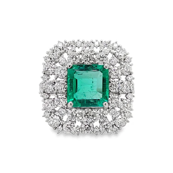 Emerald Accented Cocktail Estate Ring
