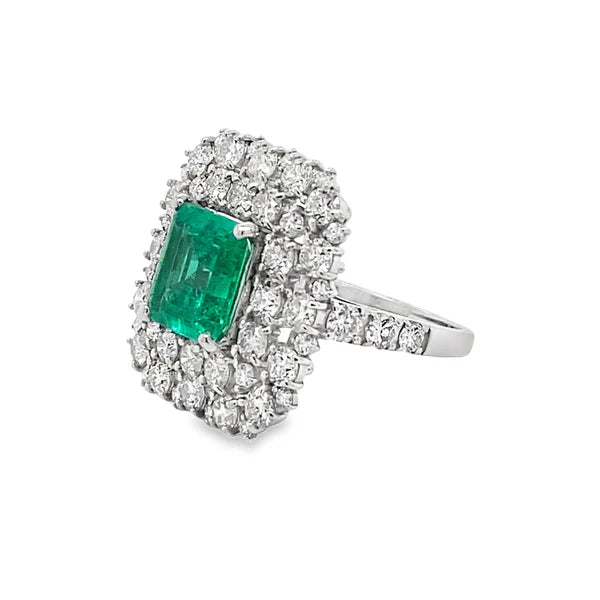 Emerald Accented Cocktail Estate Ring